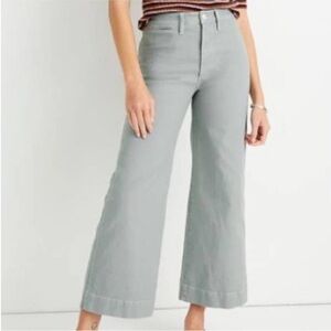 Madewell Curvy Slim Emmett Wide Leg Cropped Size 31P Petite Blue Gray Jeans